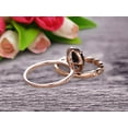 thumbnail image 4 of 2.25 Carat Round Cut Black Diamond Moissanite Bridal Ring Set With Matching Wedding Band On 10k Rose Gold Art Deco, 4 of 5