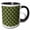 Black/White, variant on 3drose, Art Deco Tropical Beach Palm Vacation Green Cut Out, 11oz Two-tone Blue Mug