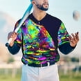 thumbnail image 4 of Fotbe Howling Wolf Baseball Jersey Shirt for Men and Women, Casual Short Sleeves Button Down T-Shirt-XX-Large, 4 of 9