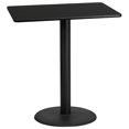 thumbnail image 3 of Flash Furniture 30'' x 42'' Rectangular Walnut Laminate Table Top with 24'' Round Bar Height Table Base - XU-WALTB-3042-TR24B-GG, 3 of 5