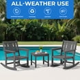 thumbnail image 4 of SERWALL Outdoor Rocking Bistro Set of 2 with 1 Side Table & 9ft Patio Umbrella(Umbrella Base Not Included), Porch Chairs and Coffee Table Set for Lawn Balcony Deck, Gray, 4 of 11