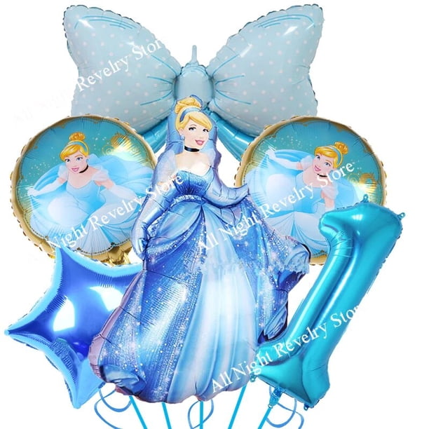 Decoración de fiesta de cumpleaños de Cenicienta, juego de globos de aluminio, accesorios de fiesta de Cenicienta de Disney, regalos para niñas