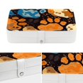thumbnail image 4 of Dog Paw Print PU Leather Jewelry Boxes Necklace Holder Display Case with Removable Compartment Portable, 4 of 6