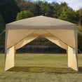 thumbnail image 2 of Folding Portable Tent, Practical Waterproof Right-Angle Folding Tent with Two Doors & Two Windows, Outdoor All-Folding Awning for Your Yard, Patio, Garden, Outdoor or Party, Khaki, 2 of 8
