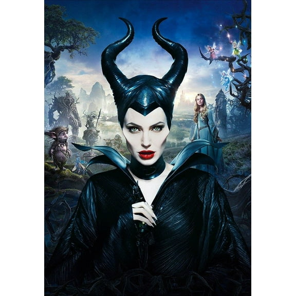 DIY 5D Diamond Painting Kits for Adults Diamond Maleficent Diamond Painting Full Drill Crystal Rhinestone Embroidery Craft Kits for Home Wall Decor Gifts, 16x12inch