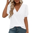 thumbnail image 2 of Sexlip Women's T-Shirt Short Sleeve Loose Fit Casual Trendy Design Versatile Styling Breathable Wear Suitable for City Walks White S, 2 of 7