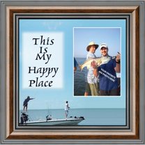 Fishermans Happy Place, Fishing Gifts, Beach, Boating or Fishing Decor, Personalized Picture Frame, 10X10 9724