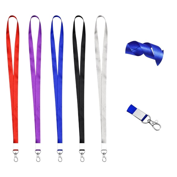 Januofit 5 PCS Badge Lanyards with Clip for Keys & ID Badges, Premium Lanyard Strap for Teacher, Kids, Men, Women, Badge Lanyard for Cruise, Keys, Wallet, Phone, USB, Keychain