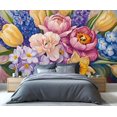 thumbnail image 2 of Floral Wall Mural - Spring Flower Wall Murals, Colorful Flowers Hd Photo For Living Room Bedroom, Flower Mural 110"W x 79"H (Not Peel and Stick), 2 of 6