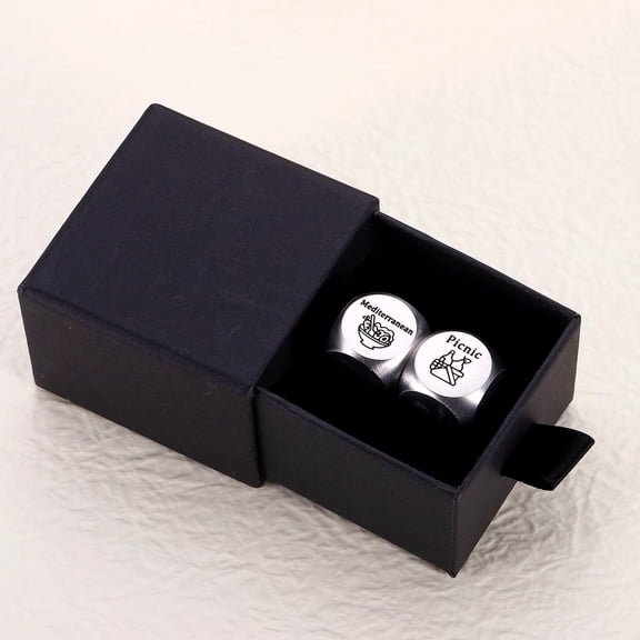 Pawzity Date Decision Dice for Couples Valentines Gifts - 2 Pcs Stainless Steel