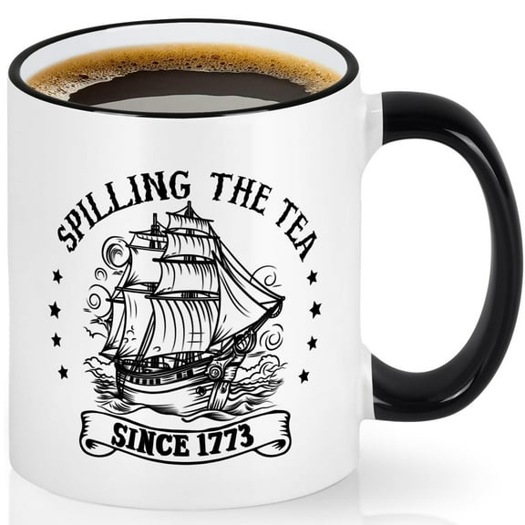 Futtumy History Teacher Appreciation Gifts, Mug Gifts for Men Women Historical Lovers, Spilling the Tea Since 1773 Coffee Mugs, White Coffee Mugs Ceramic Mug Tea Cup, 11 fl oz