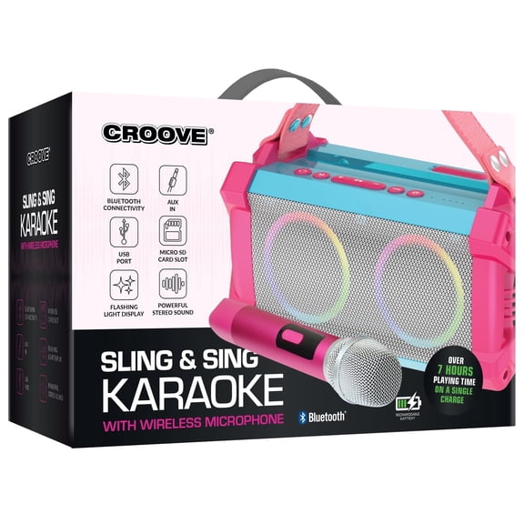 Portable Karaoke Machine with Wireless Microphone and Speaker