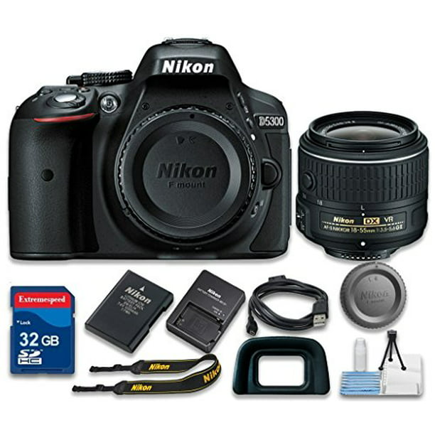 Nikon D5300 Digital Slr Camera With Nikon Af S Dx Nikkor 18 55mm F 3 5 5 6g Vr Ii Lens 32 Gb Sd Card Cleaning Kit Walmart Com Walmart Com