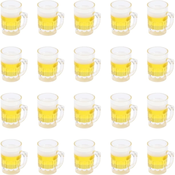 20 colgantes de resina de imitación de cerveza, transparentes y artificiales, para pulseras, collares, pendientes y bisutería.