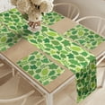 thumbnail image 2 of Ambesonne Leaves Table Runner & Placemats, Botanical Herbs Plants Art, Placemat 4 pcs + Runner 14"x72", Lime Green Apple Green, 2 of 2