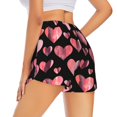 thumbnail image 2 of Uemuo Hearts Pattern Women's Athletic Shorts High Waisted Running Shorts with Liner Pockets Gym Elastic Workout Shorts-Medium, 2 of 9