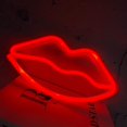 thumbnail image 4 of Letreros de luz de neón de labios Luz de pared de neón con batería o lámpara que funciona con USB que se iluminan para el hogar, la habitación de los niños, el bar, la fiesta festiva, la decoración de Feliz Sencillez, 4 of 5