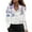White#, variant on Fmbrln Womens Elegant Draped Neck Blouse Long Sleeve Office Work Shirts Tops Fashion Print Dressy Party Blouse