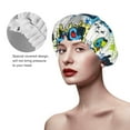 thumbnail image 4 of Kdxio Game All Day Print Shower Cap for Women,Elastic and Reusable,Double Waterproof Layers Bathing Hat, 4 of 9