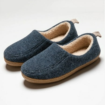 

YOTAMI Womens Boots Winter Casual Low Heel Solid Indoor Non-slip Warm Short Plush Soft Velvet Shoes Workwear Navy 7.5-18