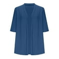 thumbnail image 6 of Tunic Cardigan Women Fall - 3/4 Sleeve Open Front Dressy Blouse Lightweight Knit Office to Evening Layer Minimalist Core Loose Fit, 6 of 8
