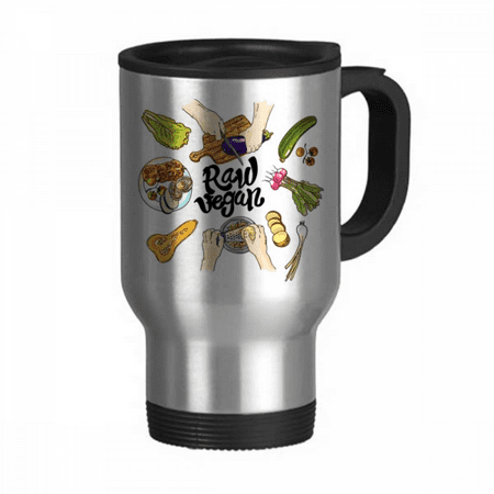 

Raw vegan Vegetables Potato Tomato Travel Mug Flip Lid Stainless Steel Cup Car Tumbler Thermos