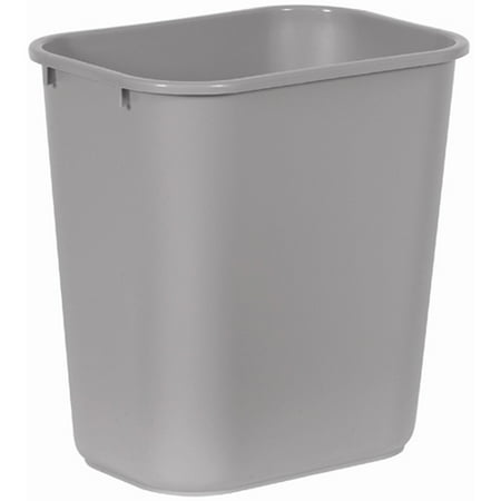 Rubbermaid Commercial 7 gal Rectangular Plastic Office Wastebasket - Gray