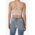 thumbnail image 2 of TheMogan Women's Padded Lace Bralette Cross Strap & Stretchy Smocked Back Crochet Bra Crop Top Dusty Blush 2X, 2 of 7