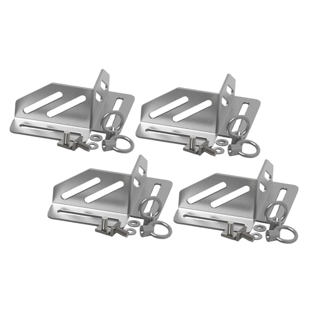 DimyFew 4 Pieces Corner Bracket Stainless Steel Cargo Box Secure Holder Quick Release Right Angle Limiter Luggage Barrel Fixing Clamp Suitable for Outdoor Adv Silver