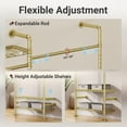 thumbnail image 6 of Timate F6 Heavy Duty Expandable Pipe Garment Rack - Wall Mounted Closet System Organizer for Wardrobe, Bedroom & Walk-in Closets, Gold, 6 of 6
