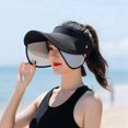 thumbnail image 4 of Sports Visor Hat Adjustable Unisex Empty Top Sun Protection Hat Beach Visor Cap, 4 of 8