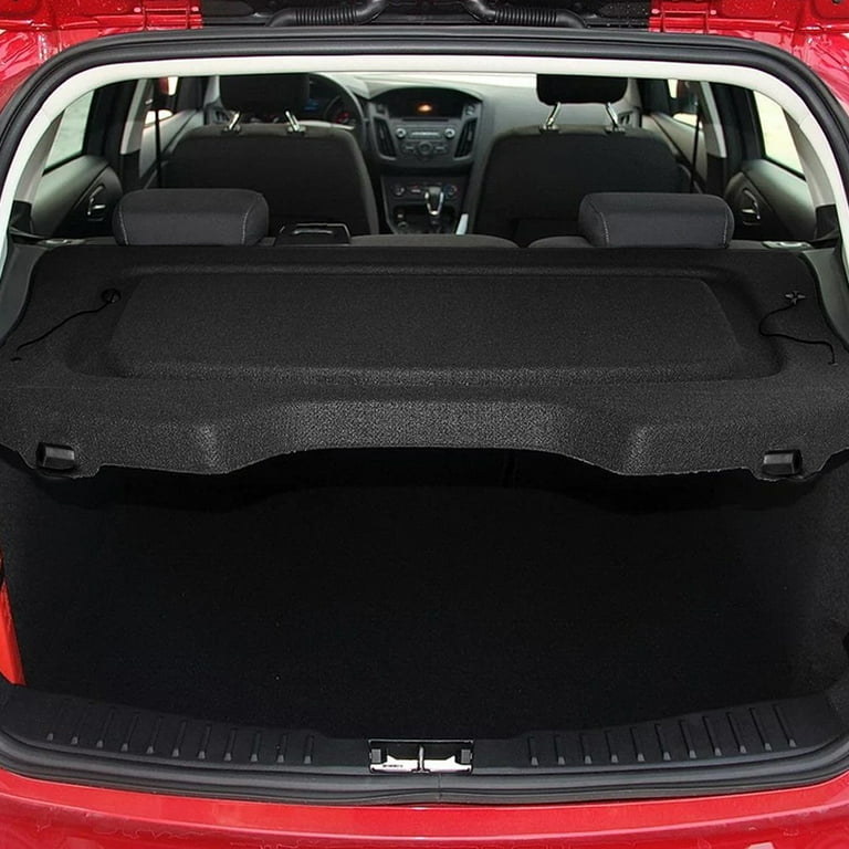 Ikon Motorsports Cargo Cover Compatible with 12 18 Ford Focus Hatchback Tonneau Shade Board Non Retractable Black