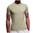 thumbnail image 3 of UVEASISHA Mens Running Workout Shirts Moisture Wicking Fitness Tees Stretch Slim Fit Short Sleeve Muscle T-Shirt Outdoor Lightweight Hiking Shirt Beige XL, 3 of 9