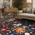 thumbnail image 5 of GUUCHA 2'x3'Area Rugs for Living Room Floral Print Rug Floor Carpet for Bedroom,Black, 5 of 6