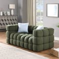 thumbnail image 4 of Boucle Sofa Set Include a 3-Seater Sofa and a Loveseat, Modern Upholstered  Arm Sofa with 4 Square Pillows and Split Backrest Design for Bedroom, Living Room and Apartment, Black, 4 of 9