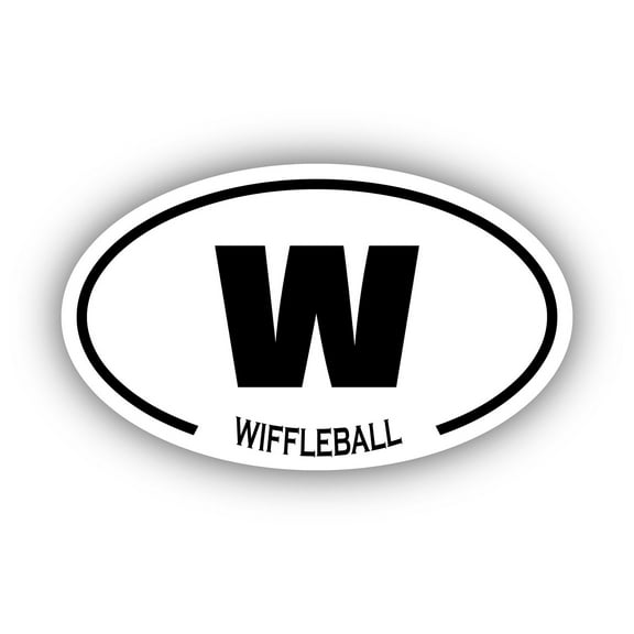 Wiffleball W Oval Bumper Sticker 3M Vinyl Decal 3 in x 5 in