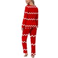 thumbnail image 4 of CLOISE Loungewear Sets for Women Two-Piece Casual Long Sleeve Sleepwear Blouses and Cozy Lounge Pants PJ Set Comfy Striped Print Cute Loungewear, 4 of 6