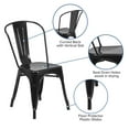 thumbnail image 6 of Emma + Oliver Commercial Grade Black Metal Indoor-Outdoor Stackable Chair, 6 of 13