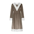 thumbnail image 5 of BVOFAR Christmas Dresses for Women Cozy Velvet V Neck Furry Trim Gowns Long Sleeve Xmas Swing Dress Santa Claus Holiday Party Clothes, 5 of 9