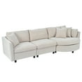 thumbnail image 6 of U_STYLE Three Indoor Cushioned Combination Sofas with Three Pillows and Curved Seat, for Living Room, Study Room, and Apartment, 6 of 9