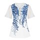 thumbnail image 4 of Blusa informal de manga corta con cuello en V y malla de encaje con estampado floral para mujer OAVQHLG3B Store lin121212, 4 of 4
