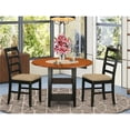 thumbnail image 2 of East West Furniture Sudbury 3-piece Dining Chair and Round Table Set in Black, 2 of 6