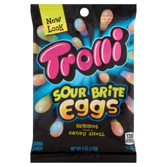 Trolli Sour Brite Eggs Gummi Candy 4 oz Bag