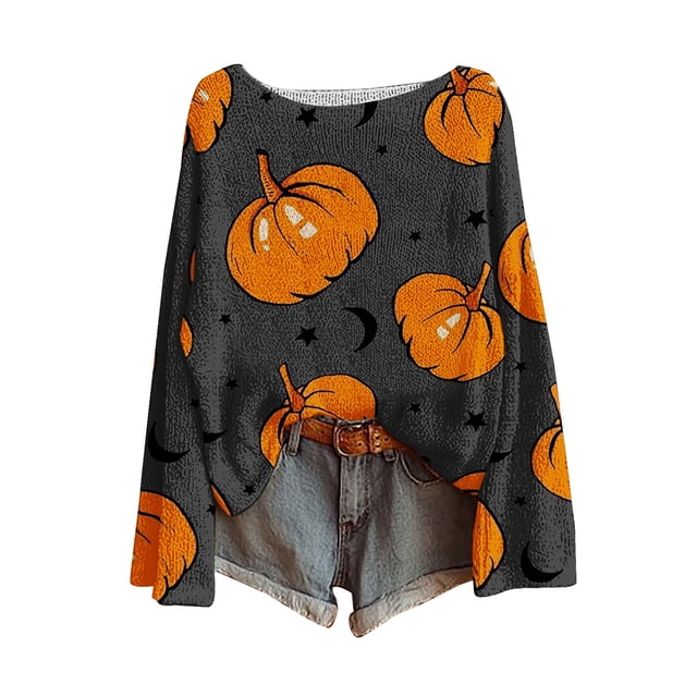 WZXFASHION Chandail Décontracté à Imprimé Artistique pour Femmes, Chandail Tricoté à Enfiler pour Femmes, Mode, Blouse à Manches Longues à Col Rond, Couche Chaude d'Hiver, Haut, Rabais de 50 % Liquidation, Chandail Surdimensionné à Enfiler