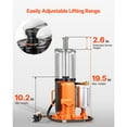thumbnail image 4 of KFFKFF 20 Ton Air Hydraulic Bottle Jack, 44092 lbs Capacity, 10.2-19.5 Inch Lift Range, Heavy Duty Welded Jack with Pump for Cars, SUVs, Trucks, RVs, and Auto Repairs, Orange, 4 of 9