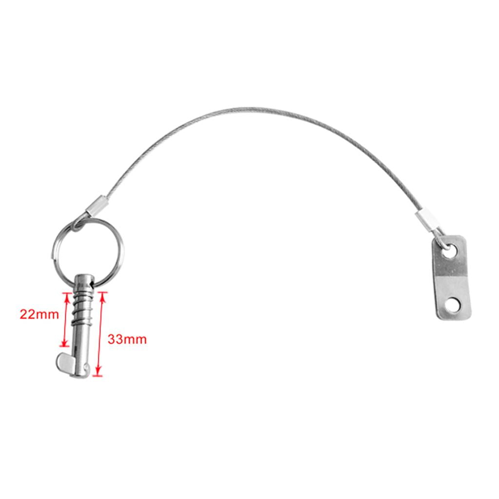 Nishiyuenyi 2pcs Quick Release Pin & Lanyard + Marine Boat Bimini Top Swivel Deck Hinge
