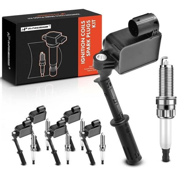 A-Premium Set of 6 Ignition Coil Pack and Iridium Spark Plugs Compatible with Mercedes-Benz ML350 2012 2013 2014 2015, 3.5L, Replace# A2769060501, A1579060000