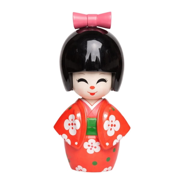 Figura decorativa japonesa en miniatura, estatua, ideal para inauguración de casa, centro de mesa de 9 cm. Rojo A