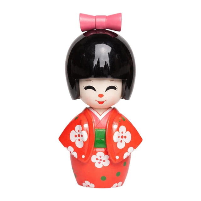 Figura decorativa japonesa en miniatura, estatua, ideal para inauguración de casa, centro de mesa de 9 cm. Rojo A