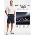 thumbnail image 3 of MASKERT Men's Golf Shorts 9 Inch, Quick Dry Stretch Casual Shorts with UPF 50+ Sun Protection, Lightweight Outdoor Athletic Shorts with Zipper Pocket for Golf Hiking, 3 of 9